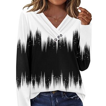 Zeagoo Women's Casual V Neck Long Sleeve Tops Fashion Business Work Tunics Fall Clothes