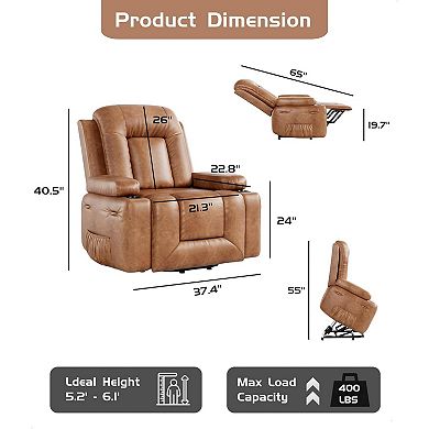 PU Leather Power Lift Recliner Chair Electric Sofa with Remote Living Room
