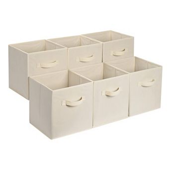 6-pack Collapsible Fabric Storage Cubes Organizer With Handles Gift Basket