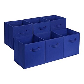 6-pack Collapsible Fabric Storage Cubes Organizer With Handles Gift Basket