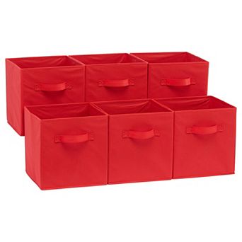 6-pack Collapsible Fabric Storage Cubes Organizer With Handles Gift Basket