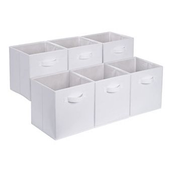 6-pack Collapsible Fabric Storage Cubes Organizer With Handles Gift Basket