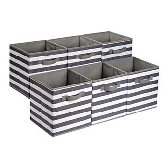 6-pack Collapsible Fabric Storage Cubes Organizer With Handles Gift Basket