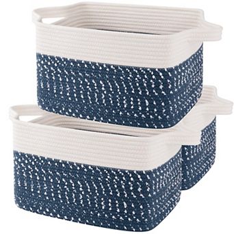 3 pc Woven Cotton Rope Storage Baskets Bathroom Toys Towel Organizer Gift Basket