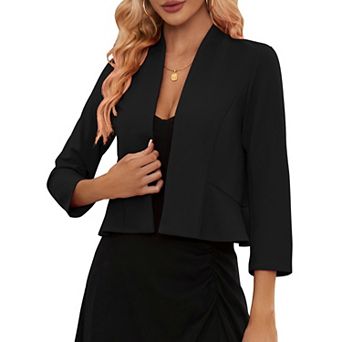 Women’s Elegant Open Front Blazer Jacket Casual Long Sleeve Lightweight Work Office Cardigan Coat