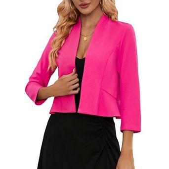 Women’s Elegant Open Front Blazer Jacket Casual Long Sleeve Lightweight Work Office Cardigan Coat