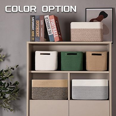 4PC Woven Storage Baskets Shelves Organizer Bins Gift Basket