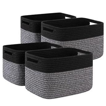 4 pc Woven Storage Baskets Shelves Organizer Bins Gift Basket