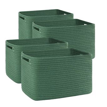 4 pc Woven Storage Baskets Shelves Organizer Bins Gift Basket