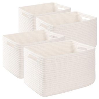4 pc Woven Storage Baskets Shelves Organizer Bins Gift Basket
