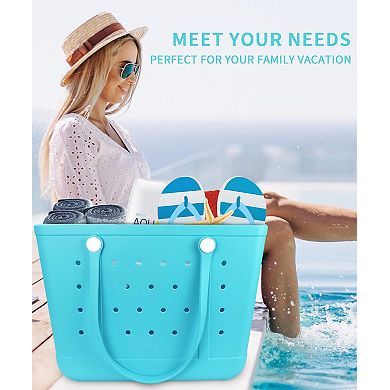 Rubber Beach Tote Gym Pool Sports Handbag