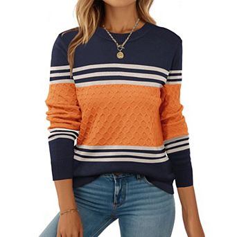 Zeagoo Women's Long Sleeve Crew Neck Knit Pullover Sweaters Fall Dressy Casual Tops