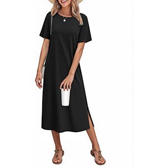 Ekouaer Cotton Short Sleeve Long Night Gown