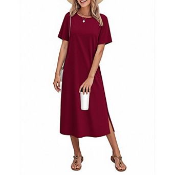 Ekouaer Cotton Short Sleeve Long Night Gown