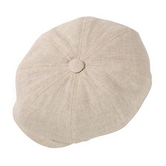 Linen Flat Cap 8 Panel Newsboy Hat Golf Outdoor