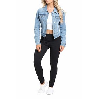 Women Casual Cropped Jean Jacket