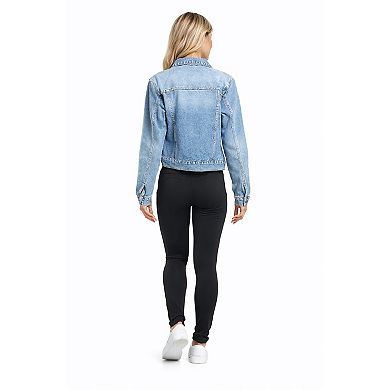 Women Casual Cropped Jean Jacket