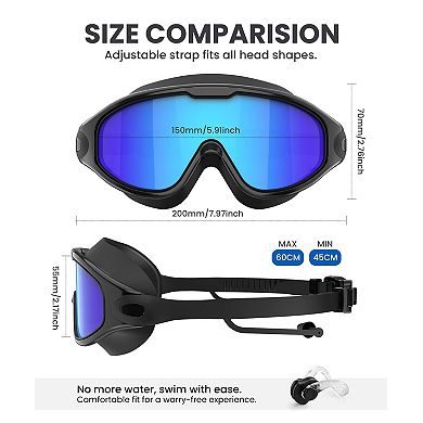 3 Pack Swim Goggles Anti-fog UV 180° Clear View Adult