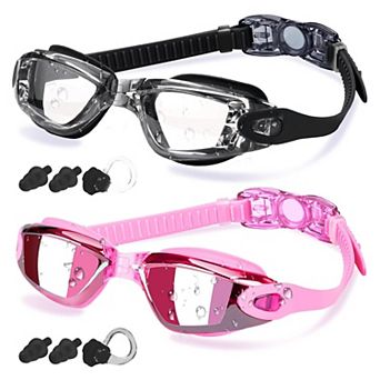 2 pc Swim Goggles Adult Anti Fog UV Protection Leakproof