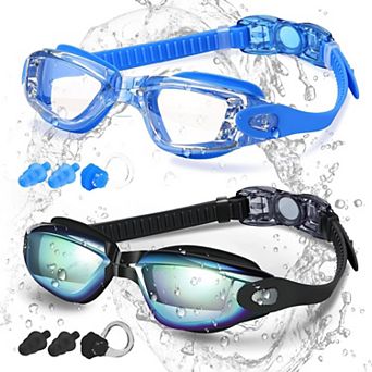 2 pc Swim Goggles Adult Anti Fog UV Protection Leakproof