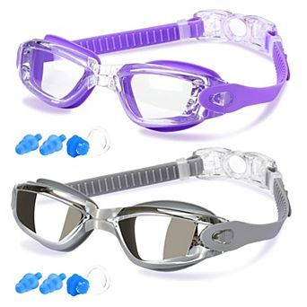 2 pc Swim Goggles Adult Anti Fog UV Protection Leakproof