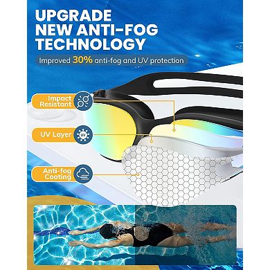 2pc Swimming Goggles Anti Fog UV Protection Adult