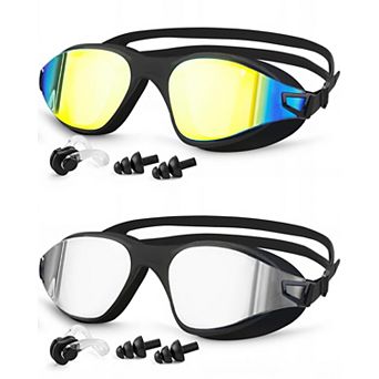 2 pc Swimming Goggles Anti Fog UV Protection Adult