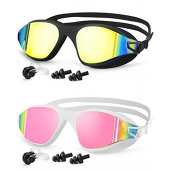 2 pc Swimming Goggles Anti Fog UV Protection Adult