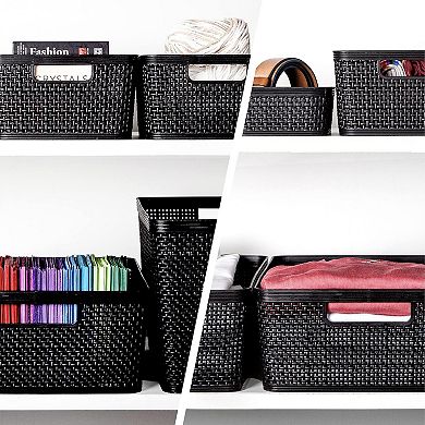 Woven Plastic Basket Home Storage Organization Jute Design Gift Basket