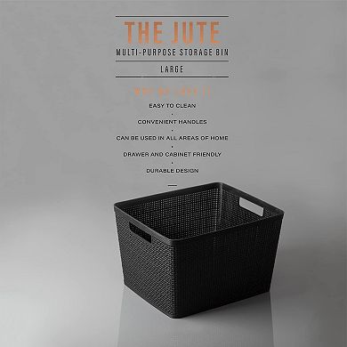 Woven Plastic Basket Home Storage Organization Jute Design Gift Basket