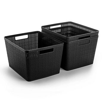 Woven Plastic Basket Home Storage Organization Jute Design Gift Basket