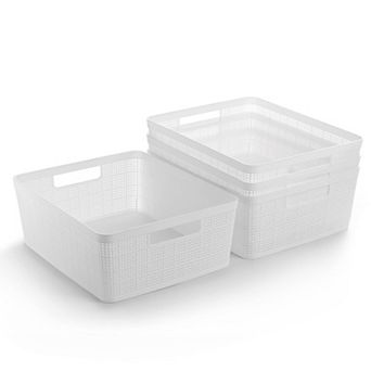 Woven Plastic Basket Home Storage Organization Jute Design Gift Basket