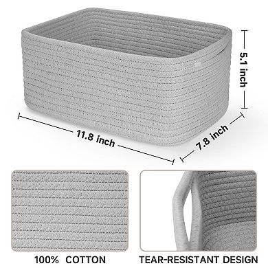 3PC Woven Rope Storage Baskets with Handles Gift Basket