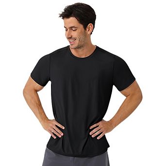 Men's Silk Ice Quick Dry T Shirt Crew Neck Short Sleeve UPF Sun Protection Workout Breathable Top