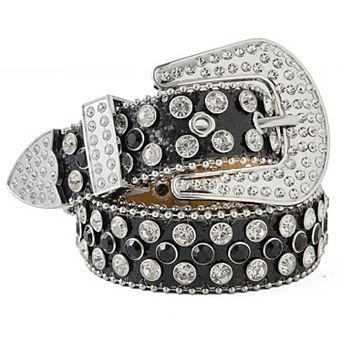 Western Belt Studded Sequin Leather Jeans Kids