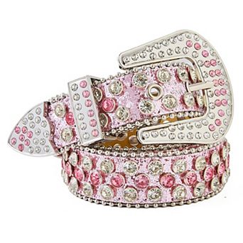 Western Belt Studded Sequin Leather Jeans Kids