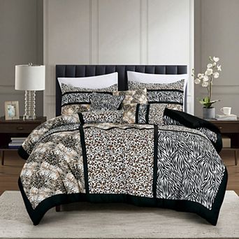 6 pc Safari Animal Print Comforter Set