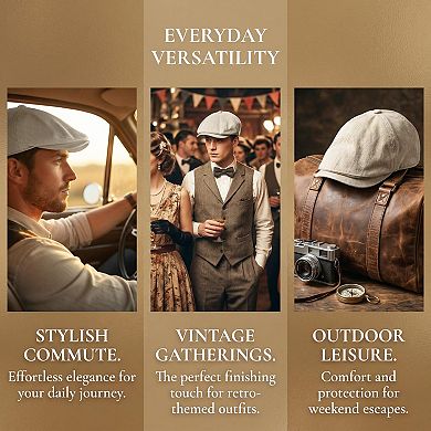 Newsboy Cap Cotton 6 Panel Adjustable Hat