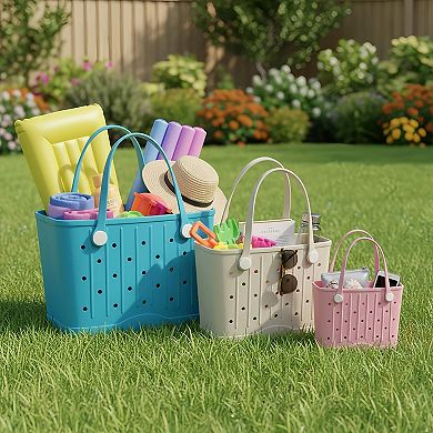 Rubber Beach Bag Waterproof Tote Sand-proof Travel Handbag