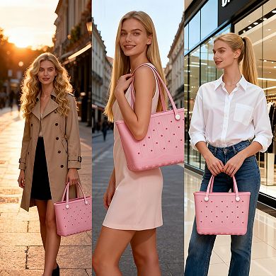 Rubber Beach Bag Waterproof Tote Sand-proof Travel Handbag