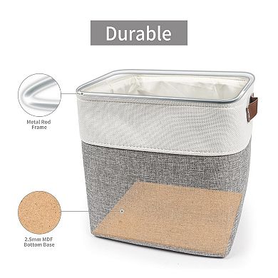 4 Pack Collapsible Fabric Storage Cubes With Handles Gift Basket