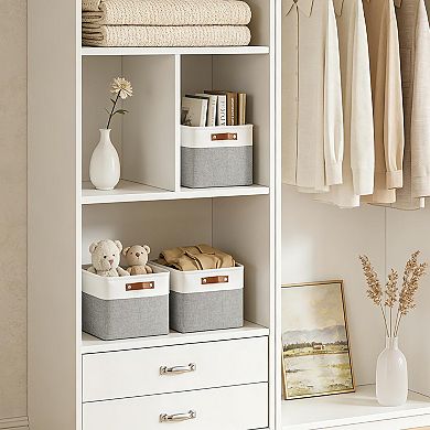 4 Pack Collapsible Fabric Storage Cubes With Handles Gift Basket