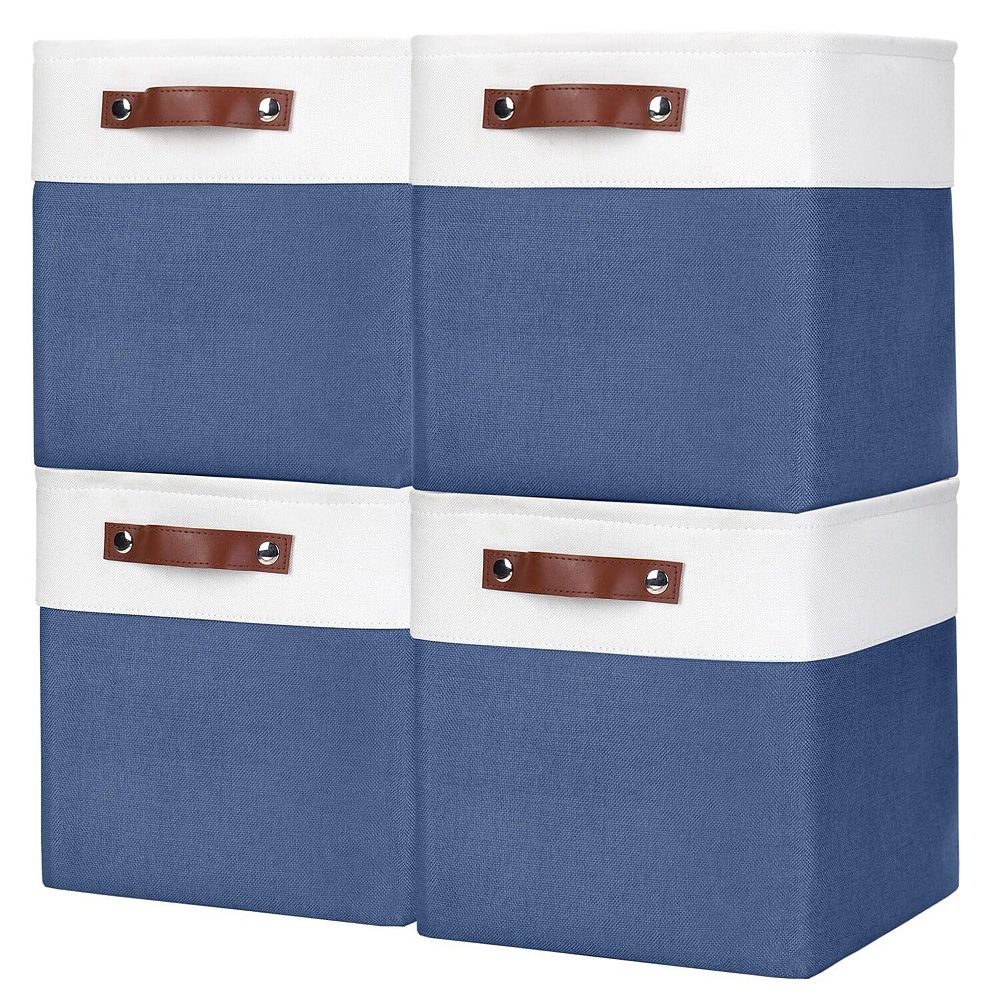4 Pack Collapsible Fabric Storage Cubes With Handles Gift Basket