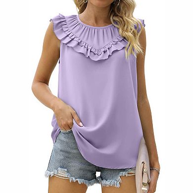 Women's Ruffle Sleeveless Top