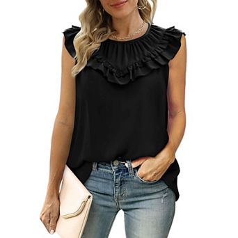 Women's Ruffle Sleeveless Top