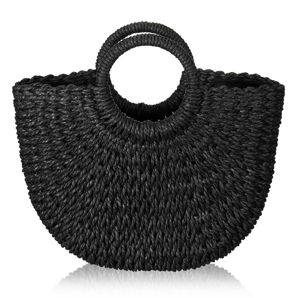 Straw Tote Bag Summer Beach Handmade Rattan Woven Handbag For Women Travel