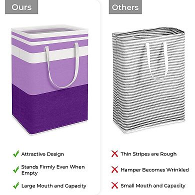 2PC Laundry Hamper Waterproof Collapsible Tall Clothes With Handles Gift Basket