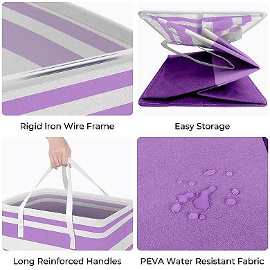 2PC Laundry Hamper Waterproof Collapsible Tall Clothes With Handles Gift Basket