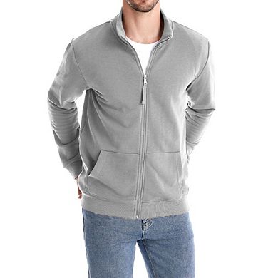 Men's Stand Collar Zipper Hoodie Long Sleeve Versatile Activewear Casual Jacket With Pocket