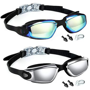 2 pc Swim Goggles Anti Fog No Leaking Adult